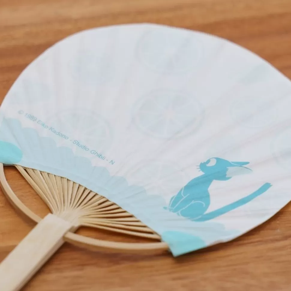 Maison Ghibli Bamboo Fan & Letter Set Jiji With Lemon - Kiki'S Delivery Service- Accessories