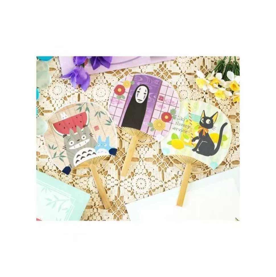 Maison Ghibli Bamboo Fan & Letter Set Jiji With Lemon - Kiki'S Delivery Service- Accessories