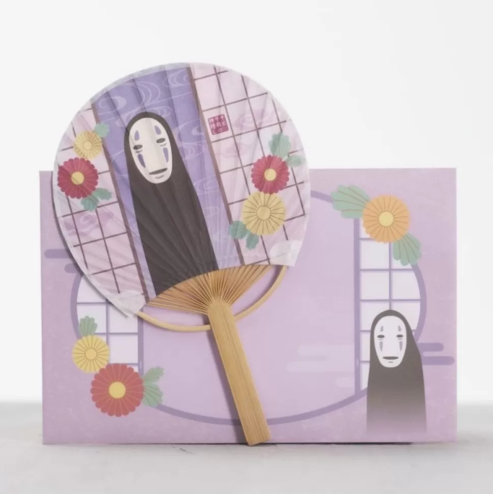 Maison Ghibli Bamboo Fan & Letter Set No Face With Flower - Spirited Away- Accessories