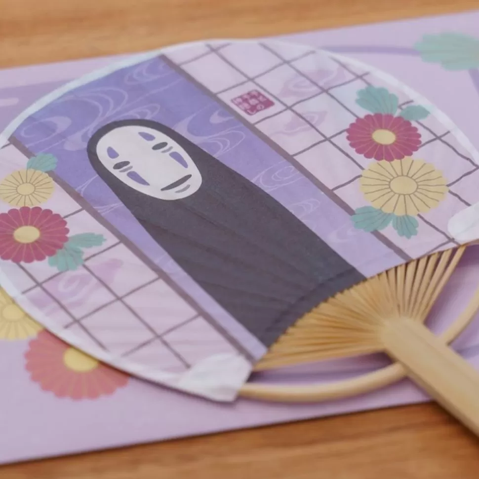 Maison Ghibli Bamboo Fan & Letter Set No Face With Flower - Spirited Away- Accessories