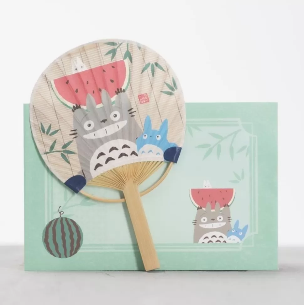 Maison Ghibli Bamboo Fan & Letter Set Totoro With Watermelon - My Neighbor Totoro- Accessories