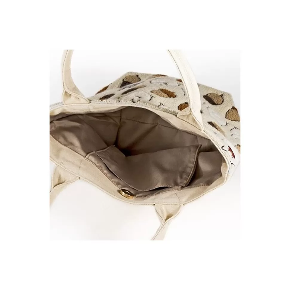 Maison Ghibli Beige Embroidered Bag Totoro Hazelnut - My Neighbor Totoro- Bags