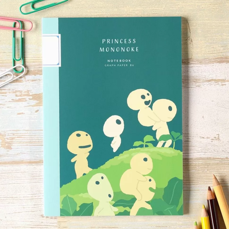 Maison Ghibli Carnet De Notes B6 Kodama - Princess Mononoke- Notebooks And Notepads