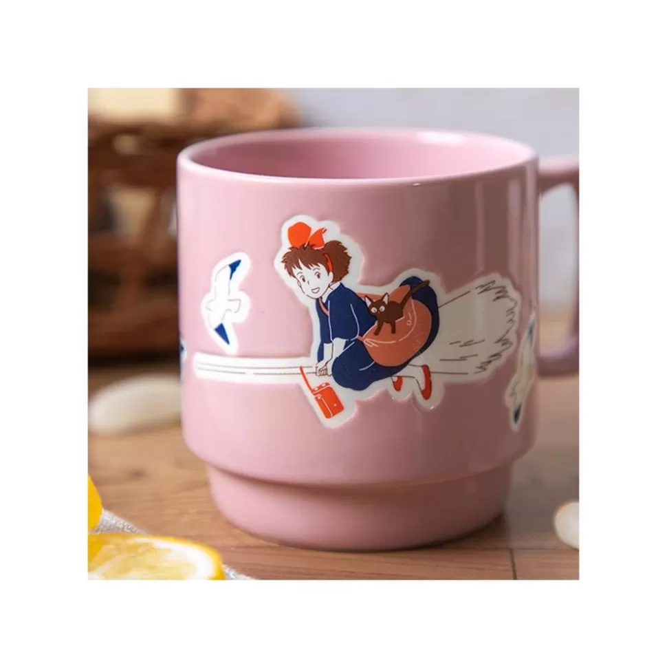 Maison Ghibli Coloful Embossed Mug Kiki On Her Broom - Kiki'S Delivery Service- Kitchenware