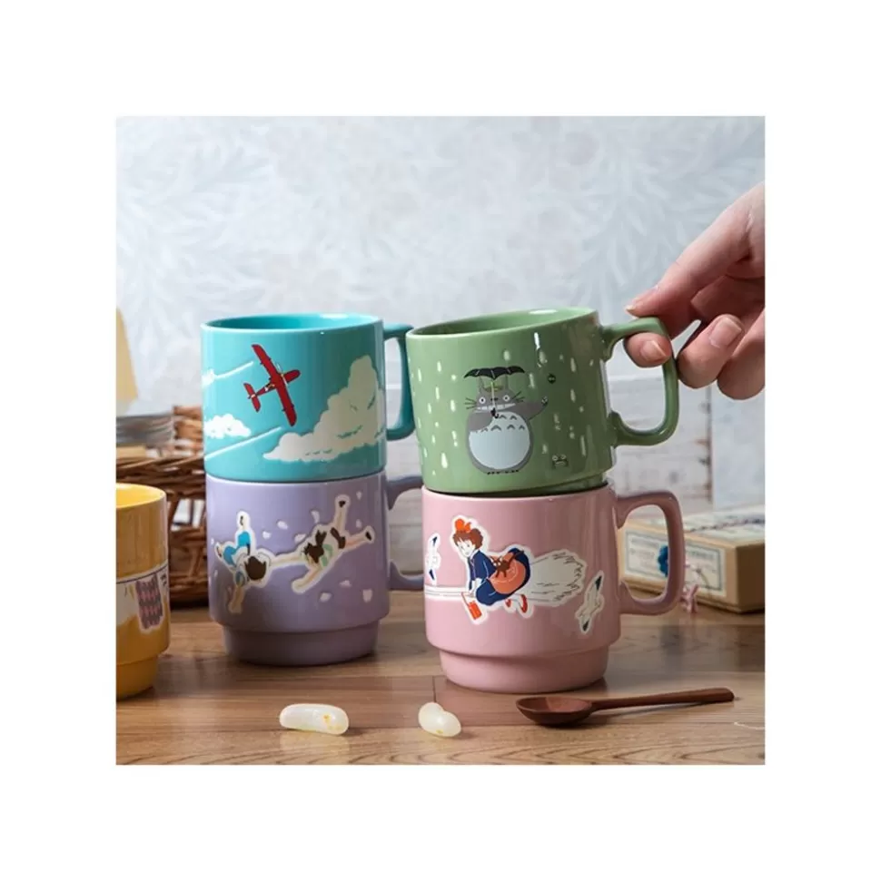 Maison Ghibli Coloful Embossed Mug Totoro Holding Umbrella - My Neighbor Totoro- Kitchenware