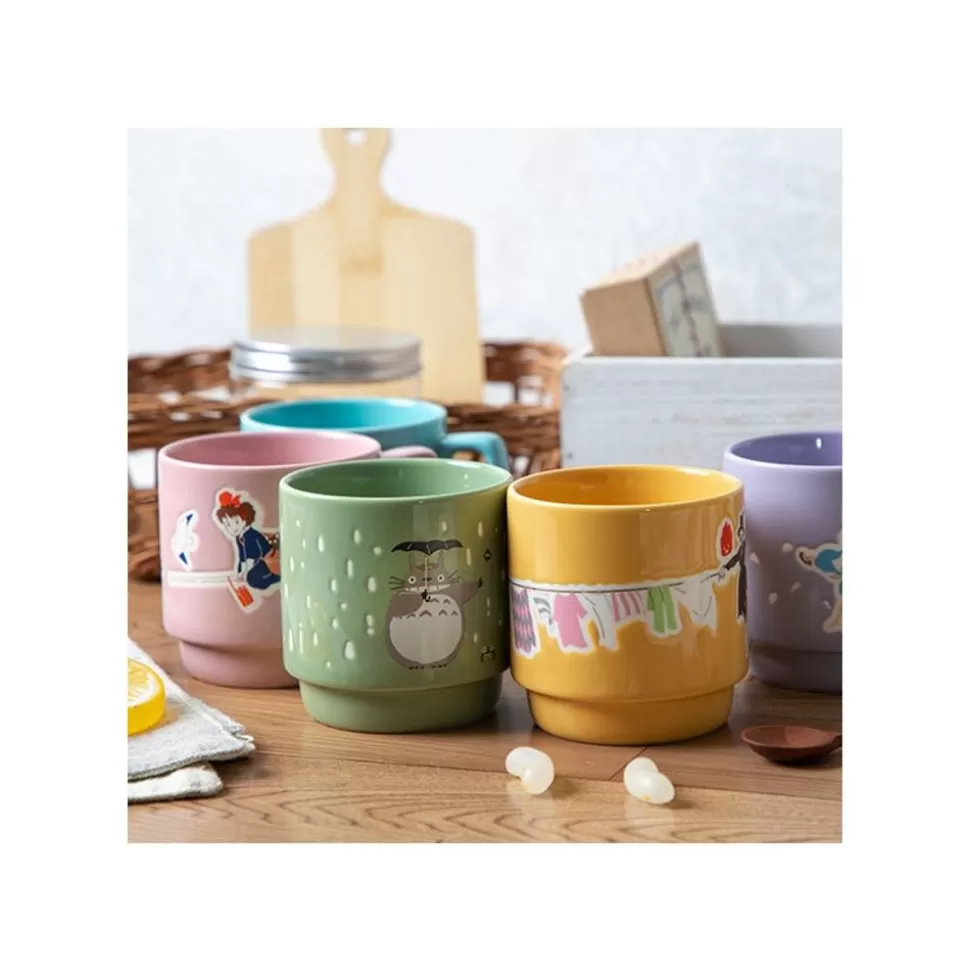 Maison Ghibli Coloful Embossed Mug Totoro Holding Umbrella - My Neighbor Totoro- Kitchenware