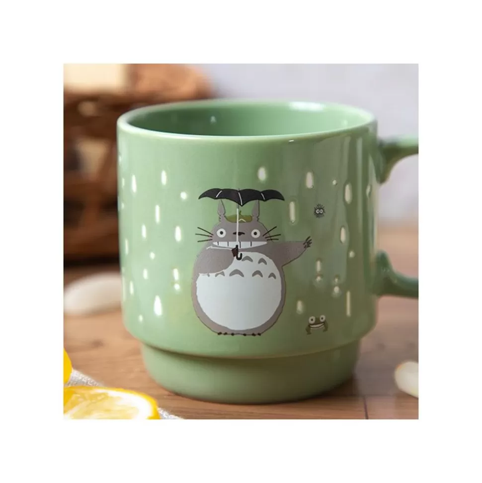 Maison Ghibli Coloful Embossed Mug Totoro Holding Umbrella - My Neighbor Totoro- Kitchenware