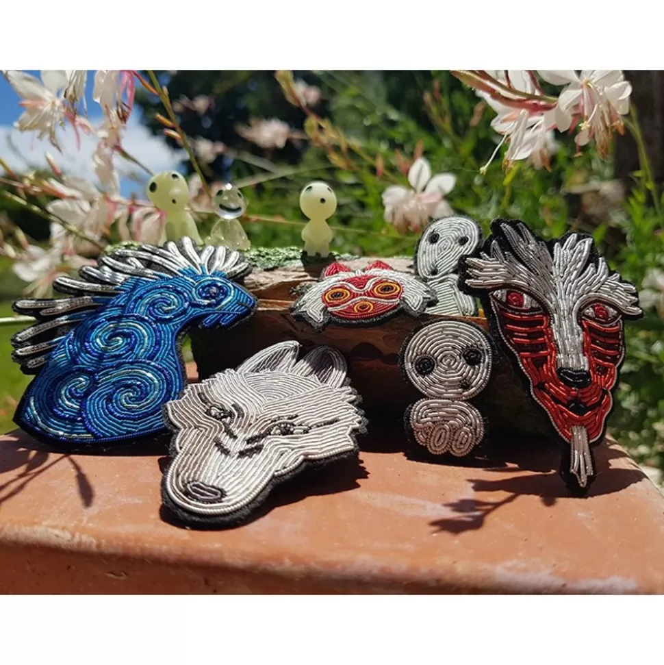 Maison Ghibli Embroidered Jewel Brooch San'S Mask - Princess Mononoke- Pins