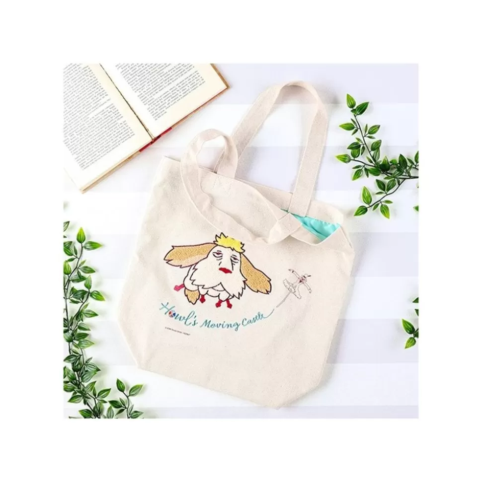 Maison Ghibli Embroidery Canvas Tote Bag Flying Heen - Howl'S Moving Castle- Bags