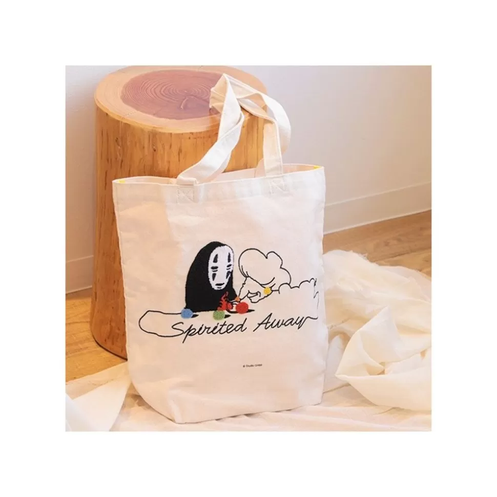 Maison Ghibli Embroidery Canvas Tote Bag No Face Knitting - Spirited Away- Bags