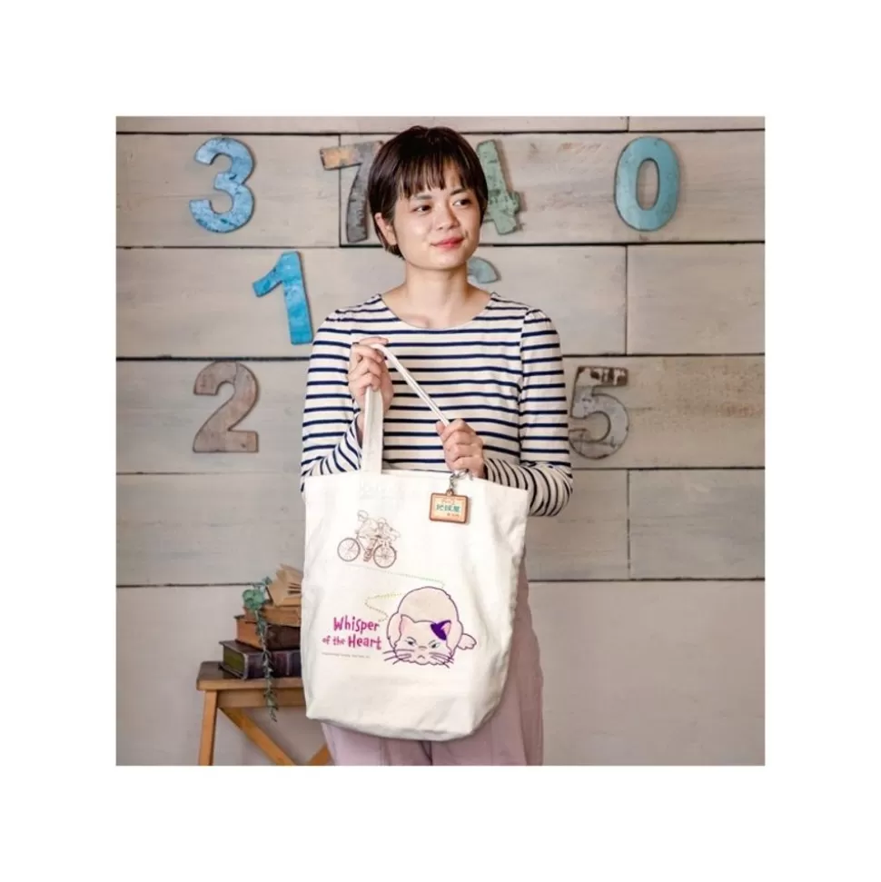 Maison Ghibli Embroidery Canvas Tote Bag The Path Of Twos - Whisper Of The Heart- Bags