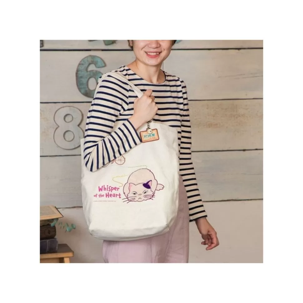 Maison Ghibli Embroidery Canvas Tote Bag The Path Of Twos - Whisper Of The Heart- Bags