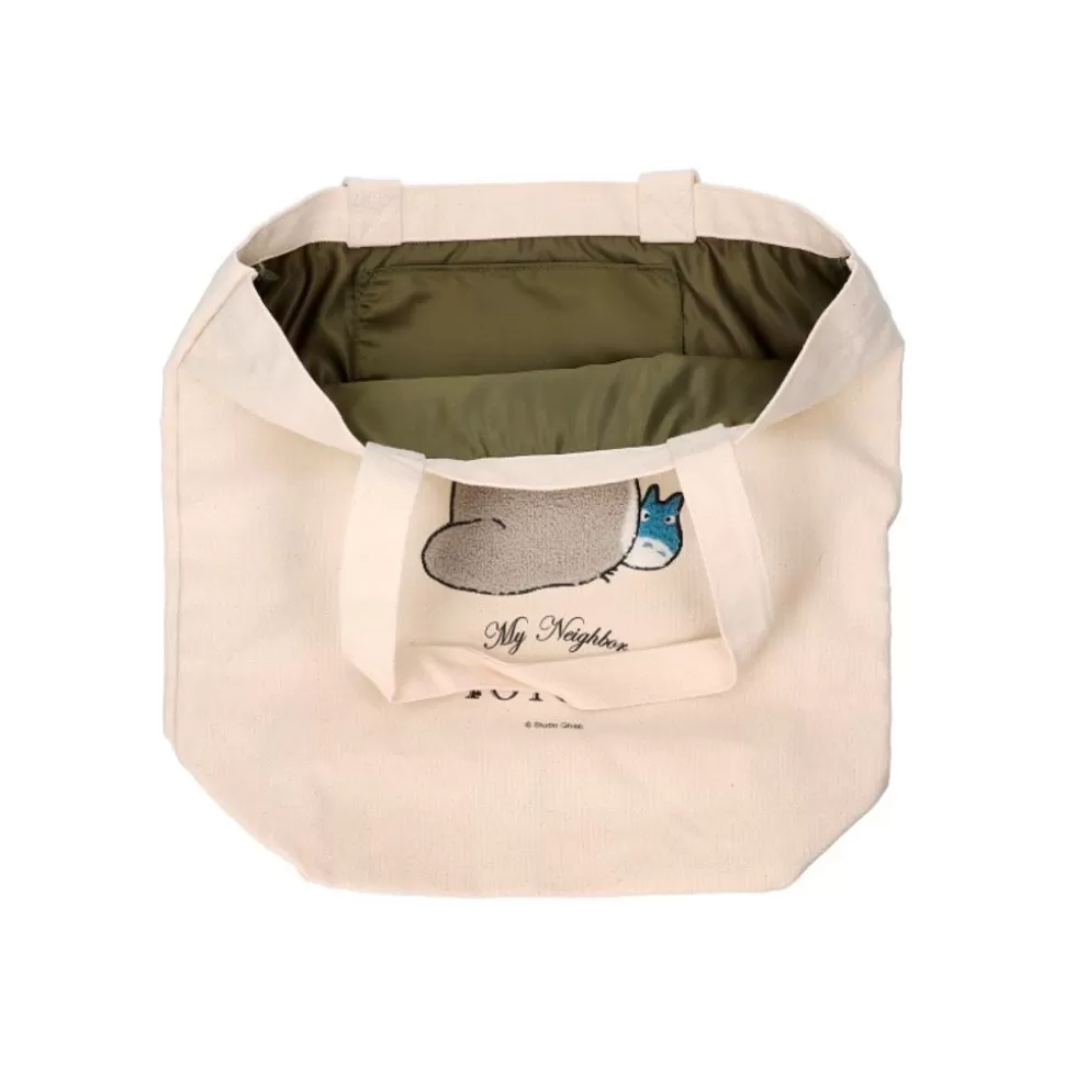 Maison Ghibli Embroidery Canvas Tote Bag Walking Away - My Neighbor Totoro- Bags
