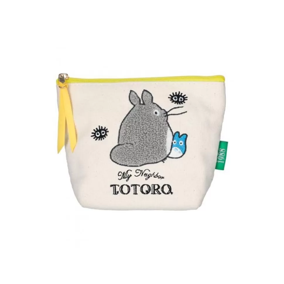 Maison Ghibli Embroidery Pouch Big And Medium Totoro - My Neighbor Totoro- Storage