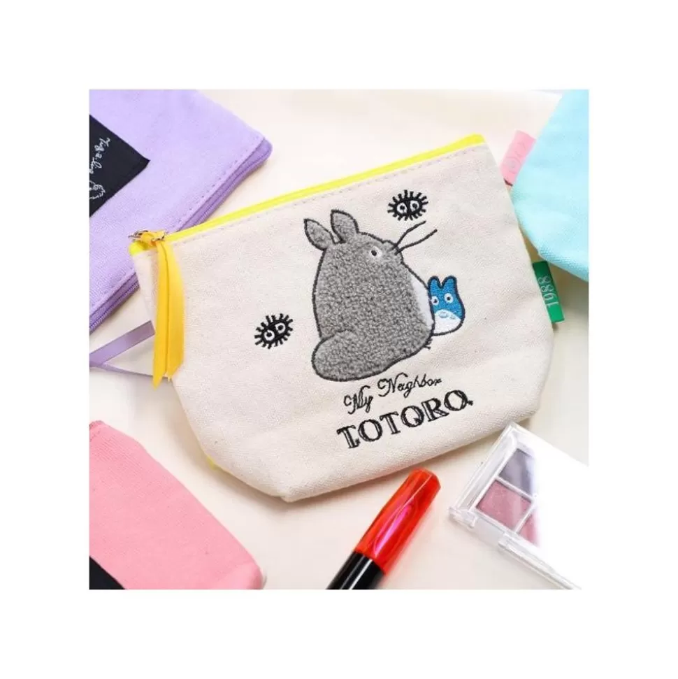 Maison Ghibli Embroidery Pouch Big And Medium Totoro - My Neighbor Totoro- Storage
