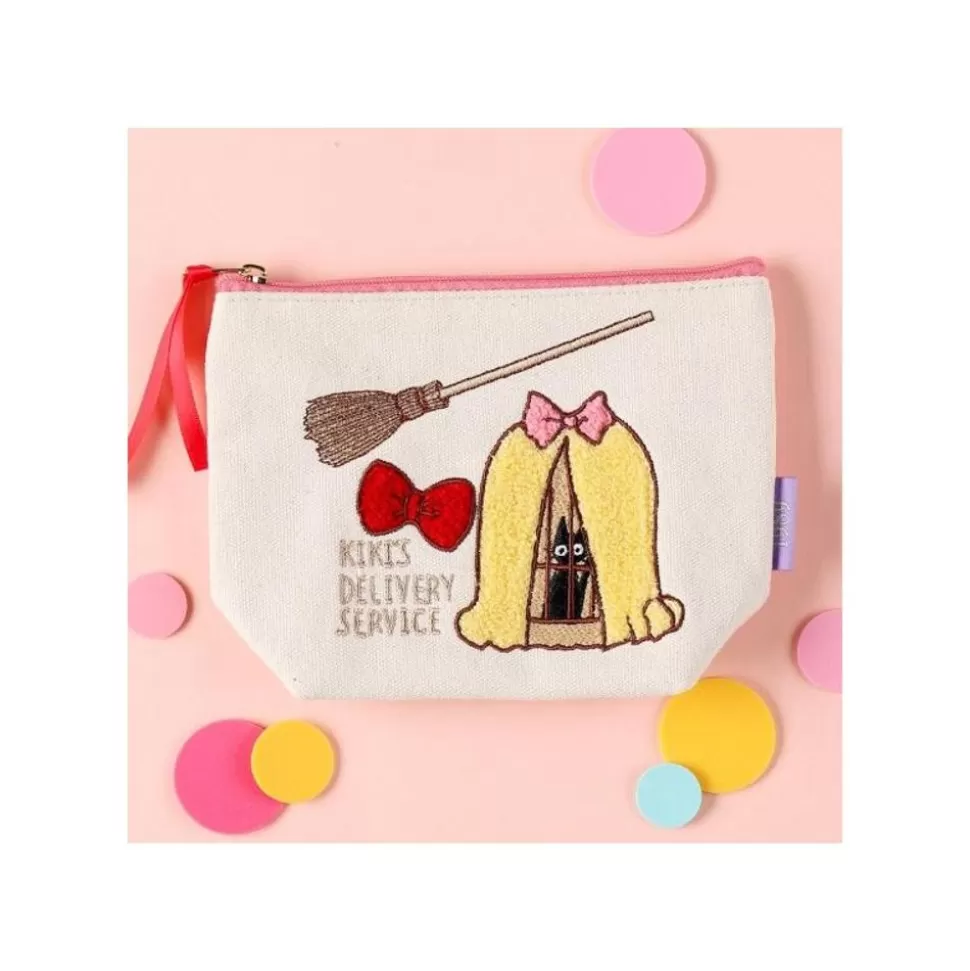 Maison Ghibli Embroidery Pouch Jiji In Cage - Kiki'S Delivery Service- Storage