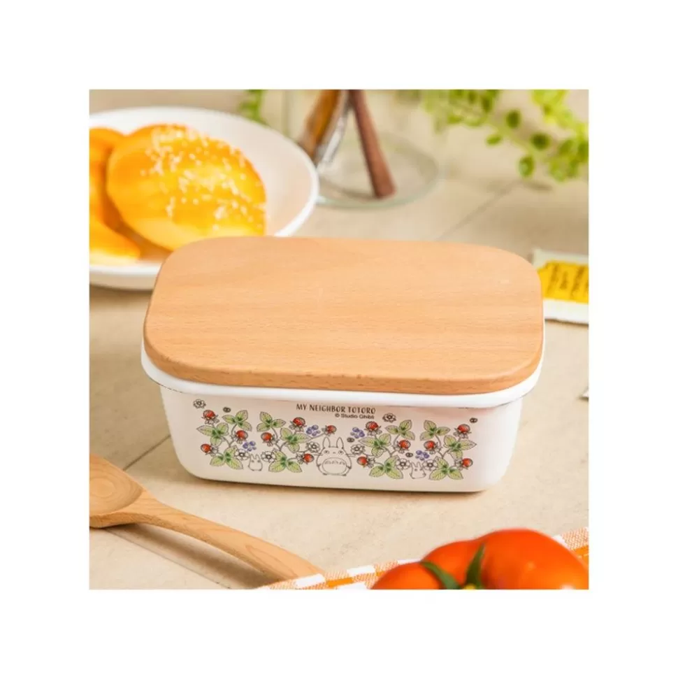 Maison Ghibli Enamel Butter Dish With Wooden Lid Soot Sprites 500Ml - My Neighbor T- Kitchenware