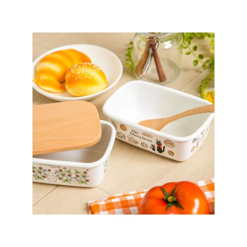Maison Ghibli Enamel Butter Dish With Wooden Lid Soot Sprites 500Ml - My Neighbor T- Kitchenware