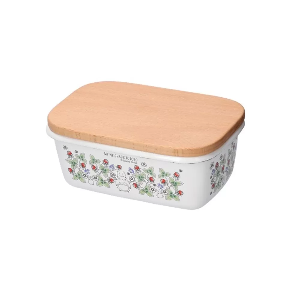 Maison Ghibli Enamel Butter Dish With Wooden Lid Soot Sprites 500Ml - My Neighbor T- Kitchenware
