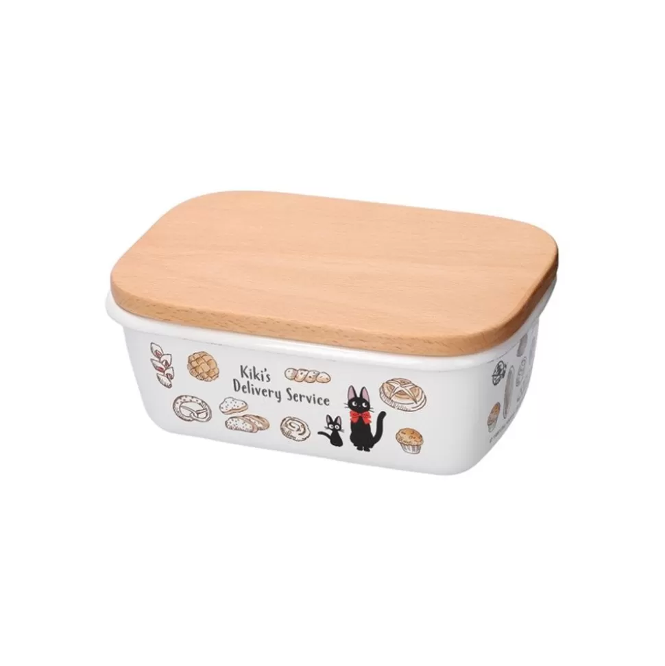 Maison Ghibli Enamel Butter Dish With Wooden Lid Viennese Pastries 500Ml - Kiki'S D- Kitchenware