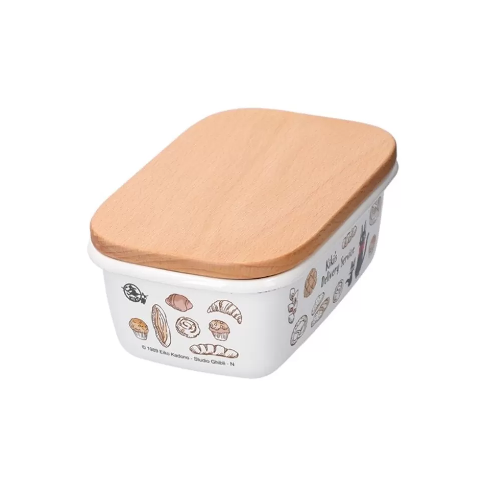 Maison Ghibli Enamel Butter Dish With Wooden Lid Viennese Pastries 500Ml - Kiki'S D- Kitchenware