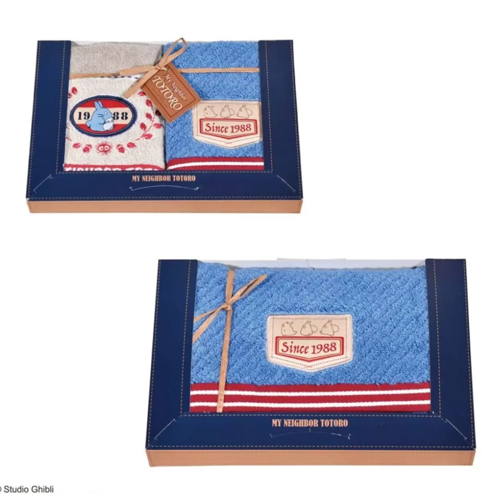 Maison Ghibli Gift Box 3 Towels Denim Stitching - My Neighbor Totoro- Household Linen