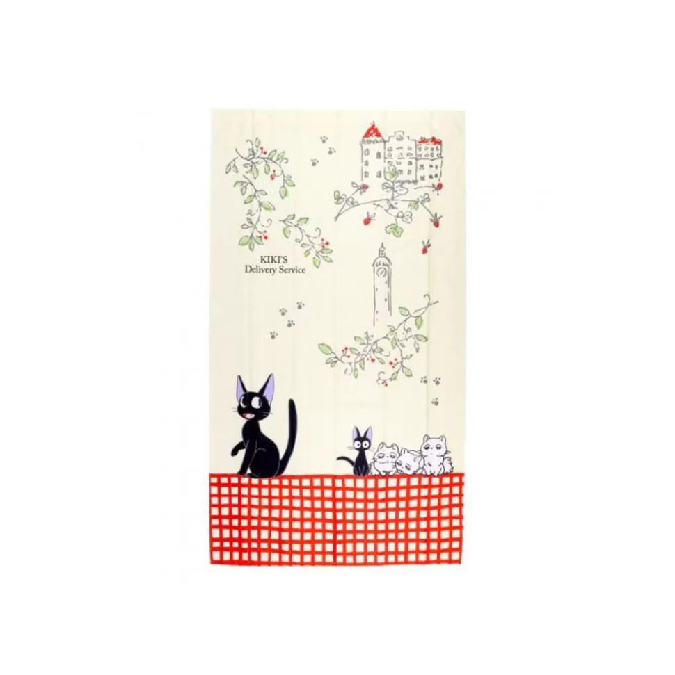 Maison Ghibli Japanese Curtain Jiji And His Kids - Kiki'S Delivery Service- Wall Decoration