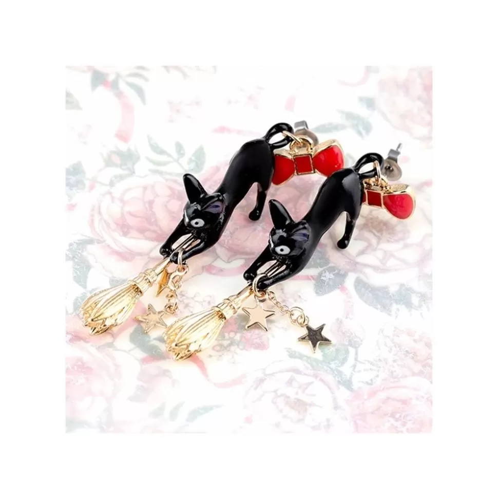 Maison Ghibli Jiji With Broom Pierced Earrings - Kiki'S Delivery Service- Jewellery