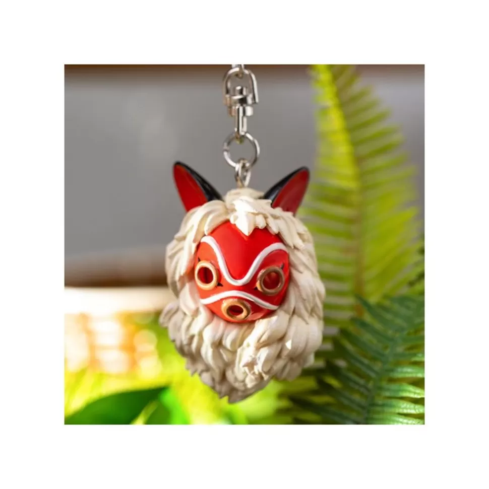 Maison Ghibli Keychain San'S Mask And Kodama - Princess Mononoke- Keychains