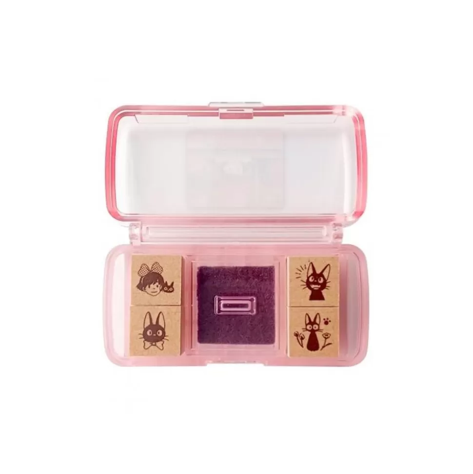 Maison Ghibli Kiki & Jiji Mini Stamp Set Purple - Kiki'S Delivery Service- Small Equipment