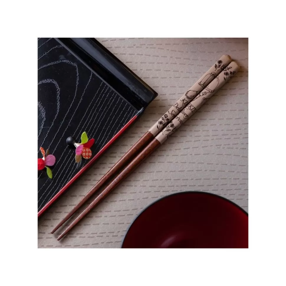 Maison Ghibli Lacquered Chopsticks 21Cm Sketches Brown - Kiki'S Delivery Service- Kitchenware