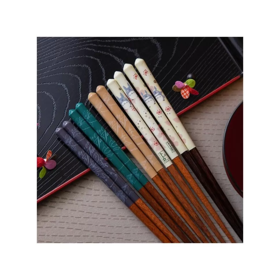 Maison Ghibli Lacquered Chopsticks 21Cm Sketches Dark Blue - My Neighbor Totoro- Kitchenware