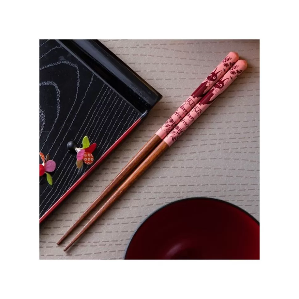 Maison Ghibli Lacquered Chopsticks 21Cm Sketches Pink - Kiki'S Delivery Service- Kitchenware