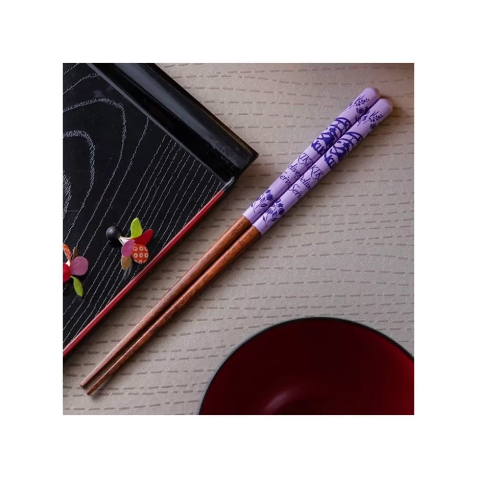 Maison Ghibli Lacquered Chopsticks 21Cm Sketches Purple - Kiki'S Delivery Service- Kitchenware