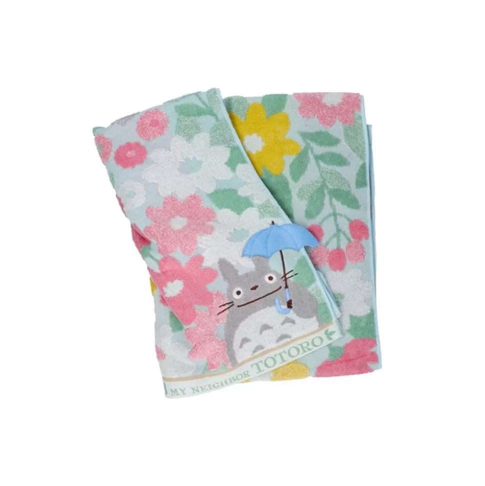 Maison Ghibli Large Bath Towel Totoro Flower Fields 60X120 Cm - My Neighbor Totoro- Household Linen