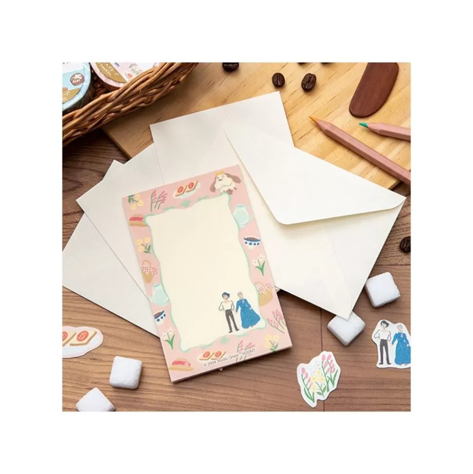 Maison Ghibli Letter Set Break Time Flowers - Howl'S Moving Castle- Postcards And Letter Papers