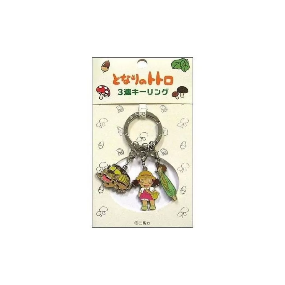 Maison Ghibli Metal Key Chain Catbus 3 Characters - My Neighbor Totoro- Keychains