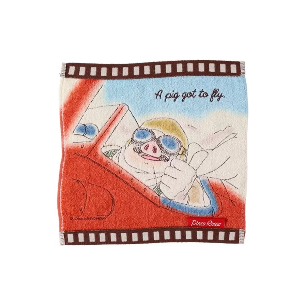 Maison Ghibli Mini Towel Celluloid Marco'S Seaplane - Porco Rosso- Household Linen