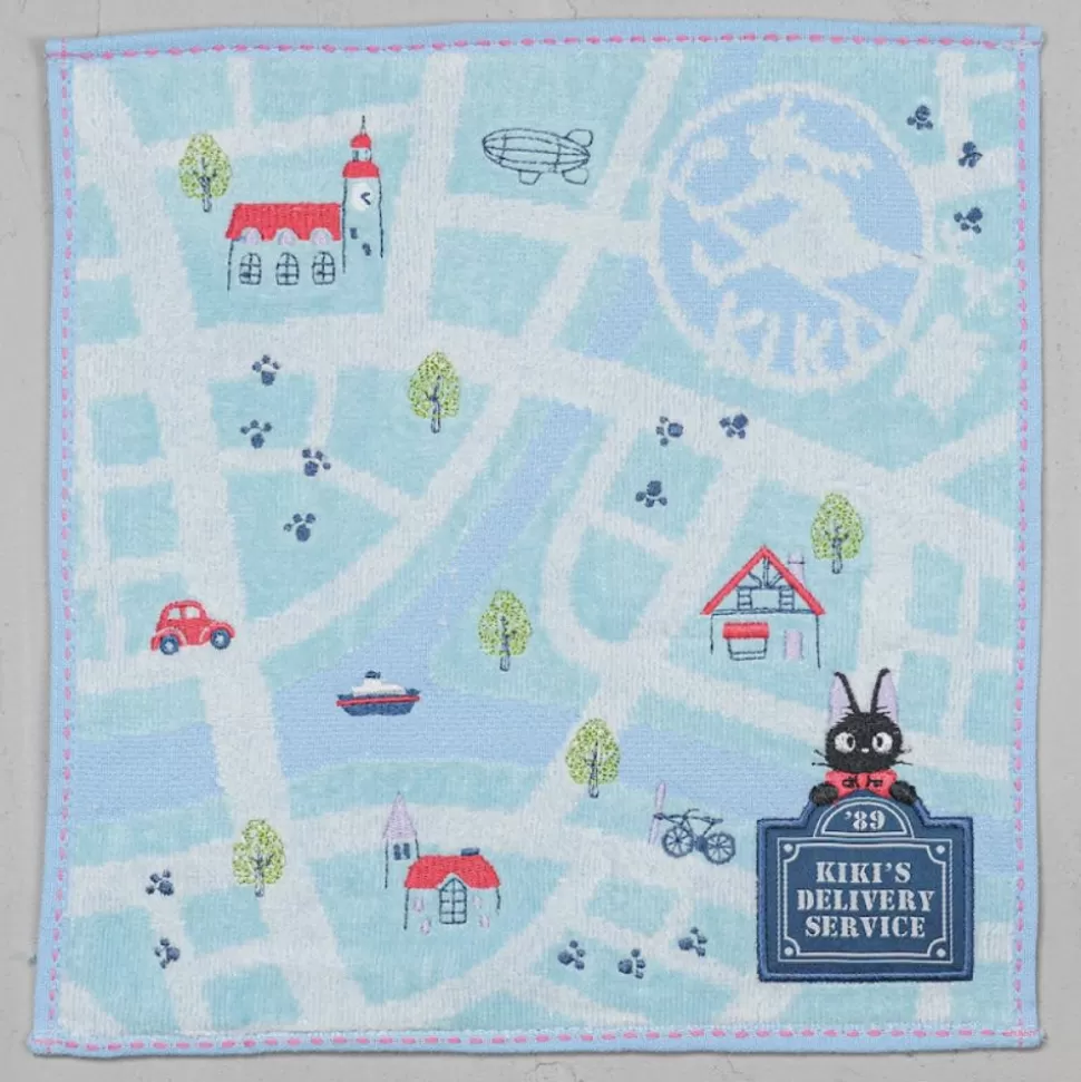 Maison Ghibli Mini Towel City Map 25X25 Cm - Kiki'S Delivery Service- Household Linen