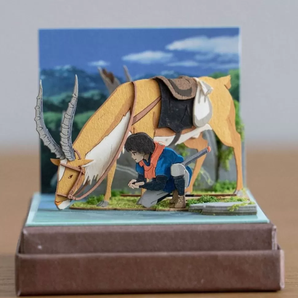 Maison Ghibli Paper Craft Ashitaka Et Yakul - Princess Mononoke- Arts And Crafts