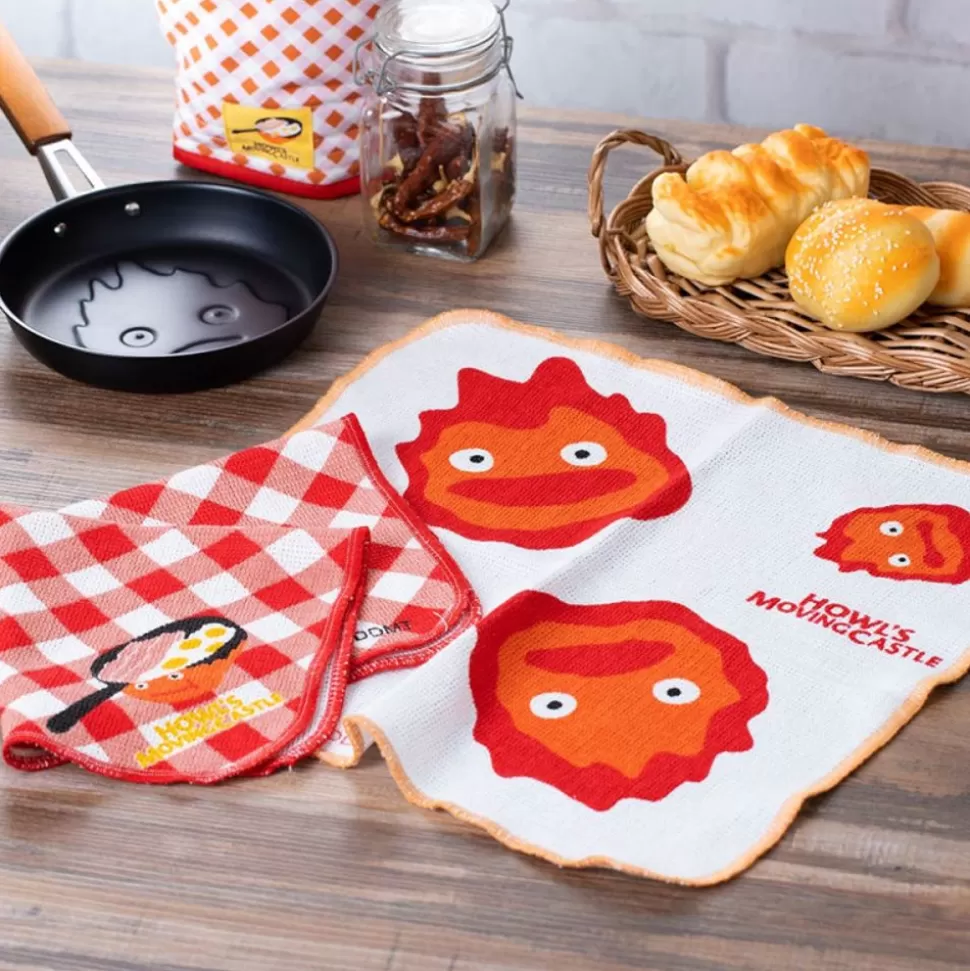 Maison Ghibli 2 Pcs Set Kitchen Towel Calcifer - Howl'S Moving Castle- Kitchenware