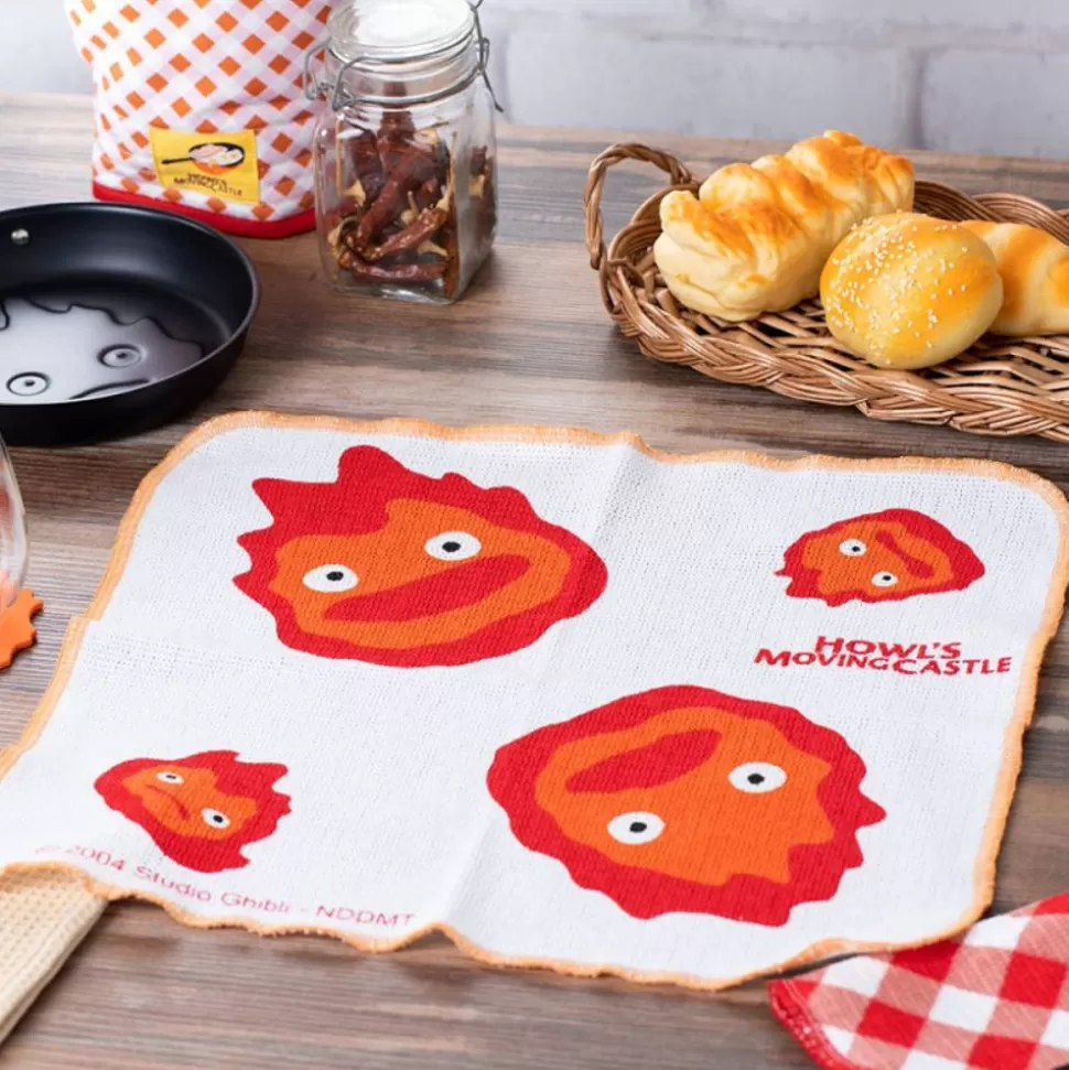 Maison Ghibli 2 Pcs Set Kitchen Towel Calcifer - Howl'S Moving Castle- Kitchenware