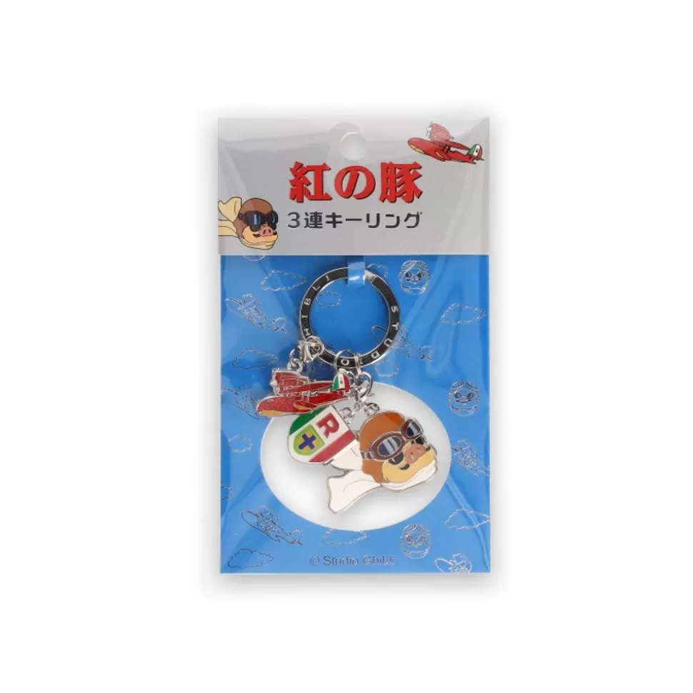 Maison Ghibli 3 Pieces Key Ring Marco - Porco Rosso- Keychains