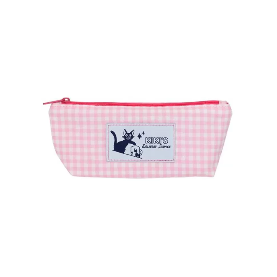 Maison Ghibli Pink Checkered Pencil Case - Kiki'S Delivery Service- Storage