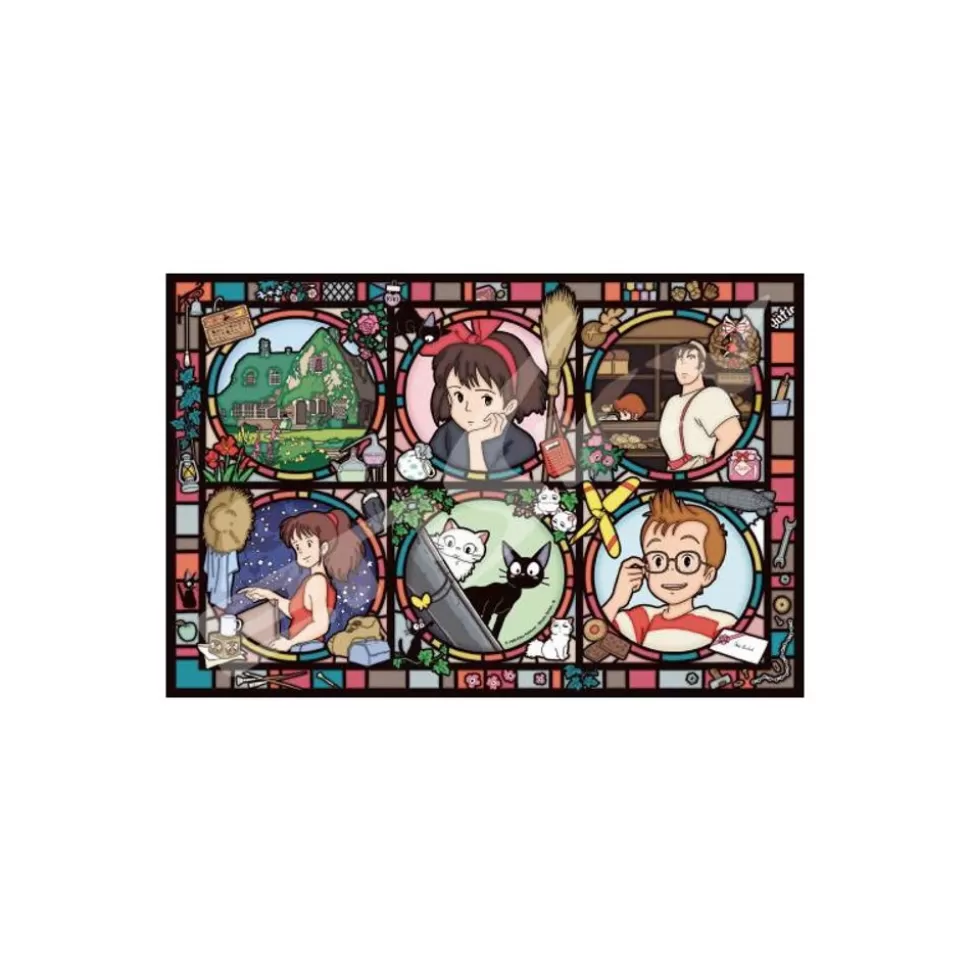 Maison Ghibli Puzzle Stained Glass 1000P Characters - Kiki'S Delivery Service- Jigsaw Puzzle