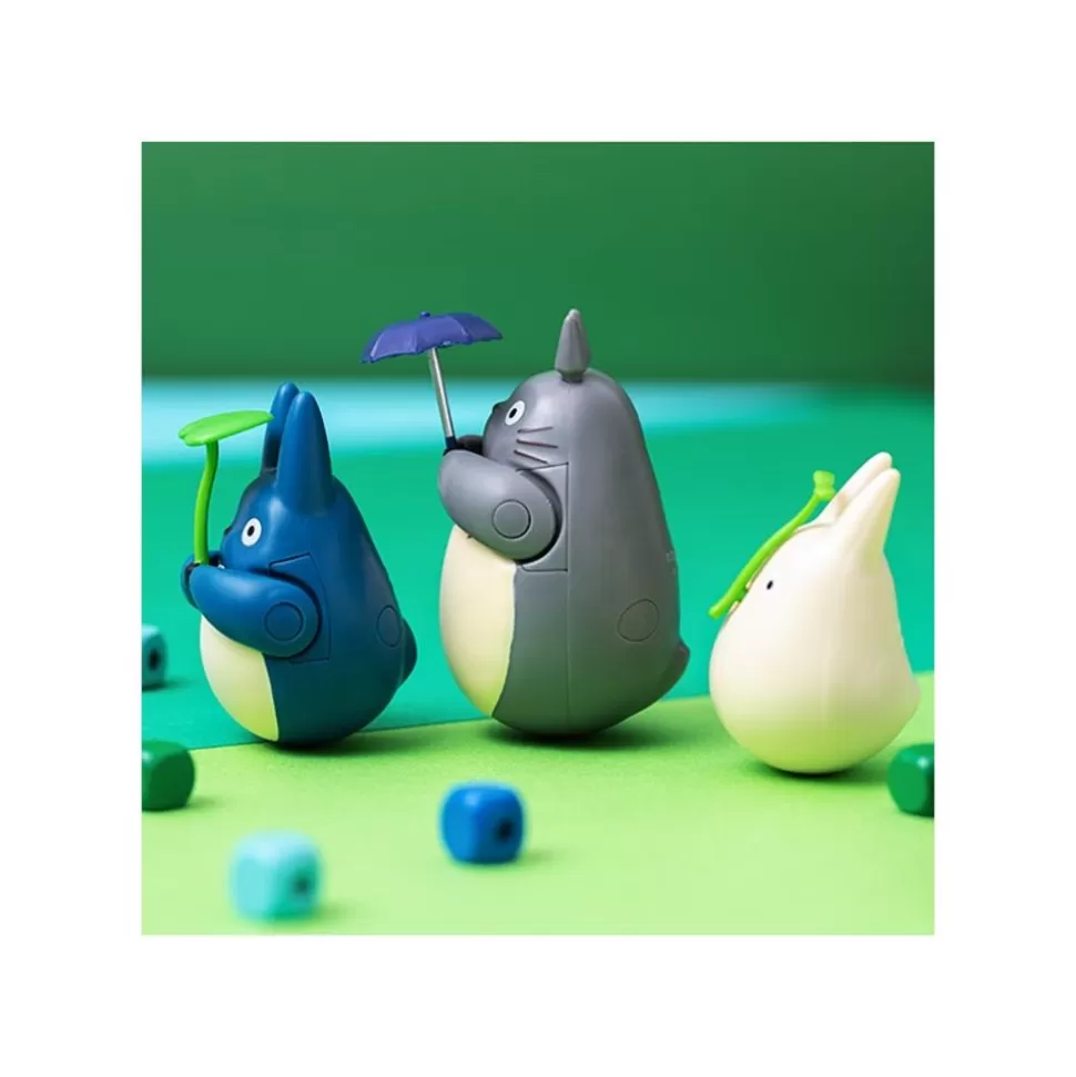Maison Ghibli Round Bottomed Figurine Middle Totoro With Leaf - My Neighbor Totoro- Toys