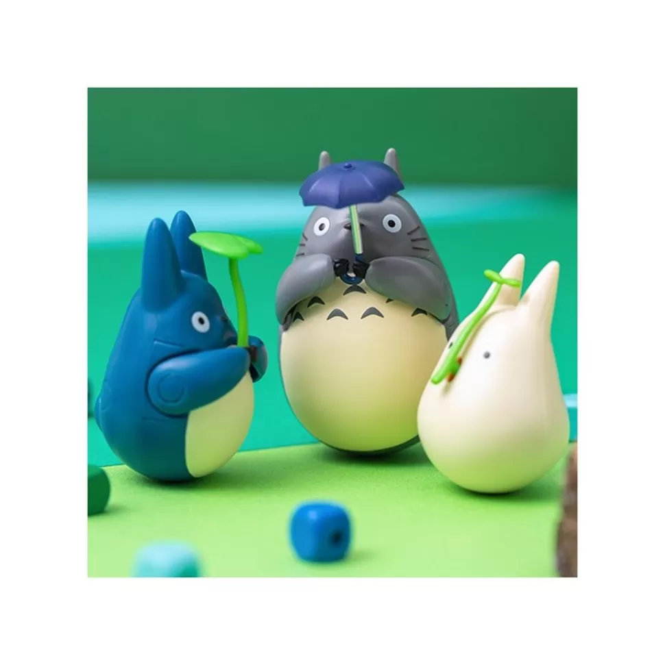 Maison Ghibli Round Bottomed Figurine Middle Totoro With Leaf - My Neighbor Totoro- Toys