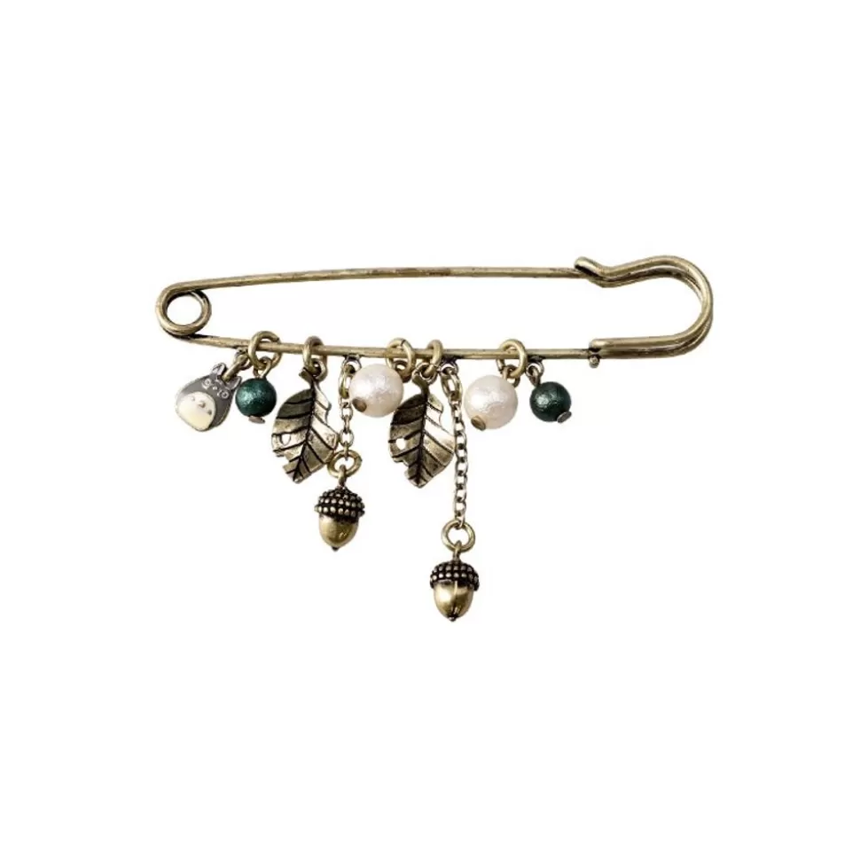 Maison Ghibli Safety Pin Brooch Totoro & Leaves - My Neighbor Totoro- Accessories