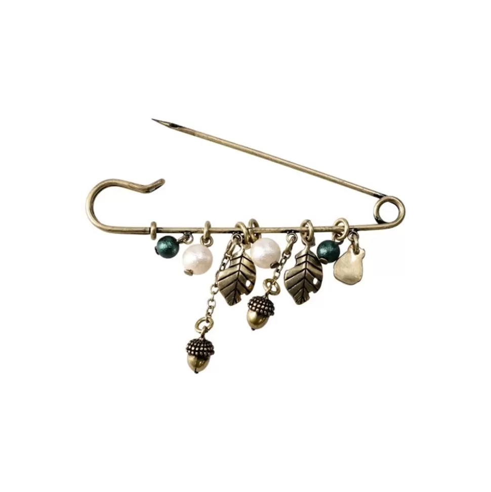 Maison Ghibli Safety Pin Brooch Totoro & Leaves - My Neighbor Totoro- Accessories