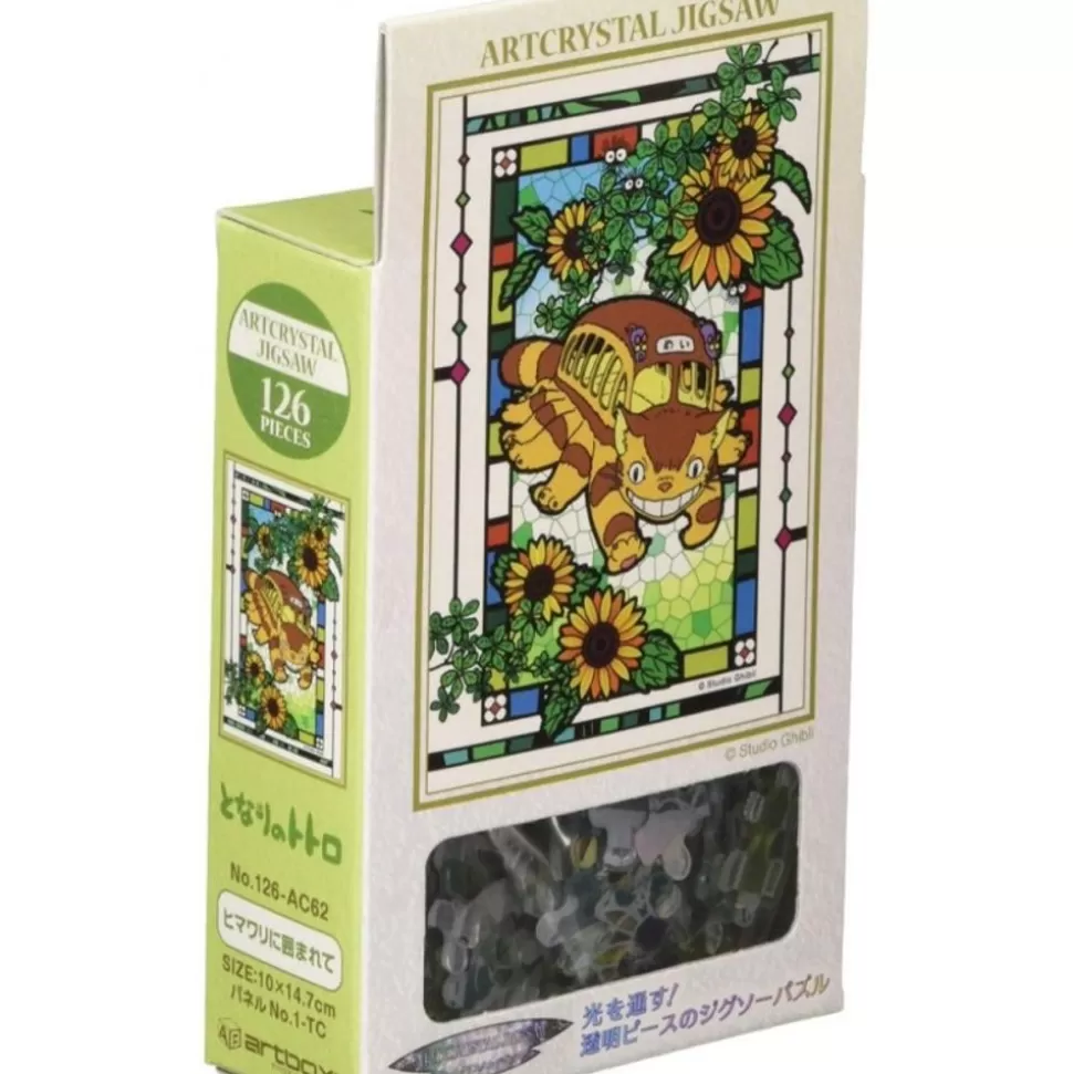 Maison Ghibli Stained Glass Puzzle 126P Catbus And Sunflowers - My Neighbor Totoro- Jigsaw Puzzle